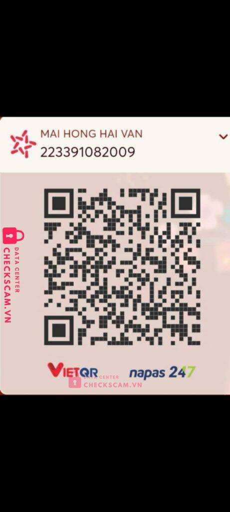 223391082009 MAI HONG HAI VAN MB bị cảnh báo lừa đảo scam