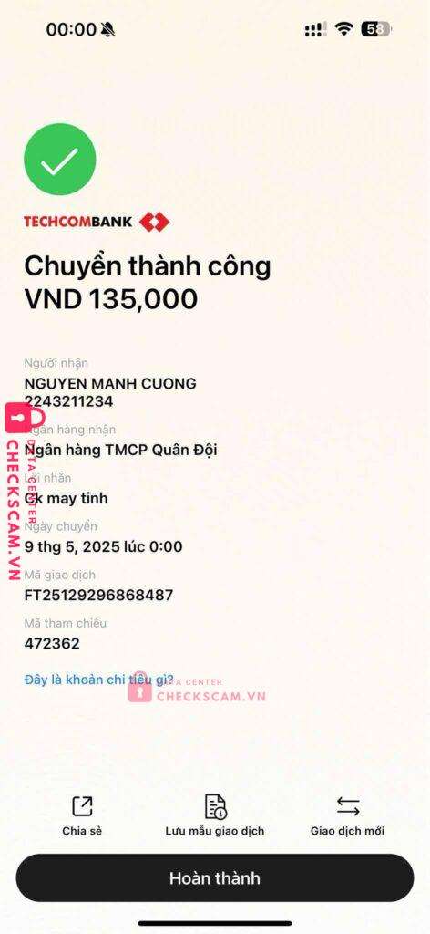 2243211234 Nguyen Manh Cuong MB bị cảnh báo lừa đảo scam
