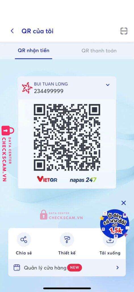 234499999 BUI TUAN LONG MB bị cảnh báo lừa đảo scam