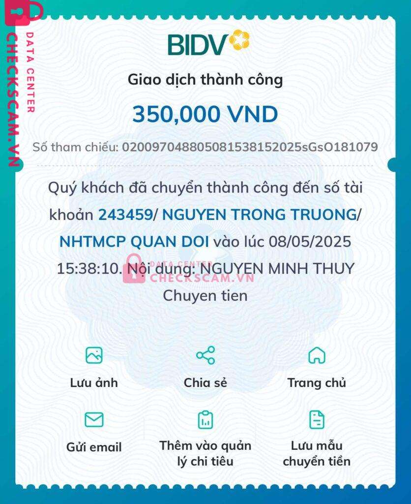 243459 Nguyen Trong Truong MB bị cảnh báo lừa đảo scam