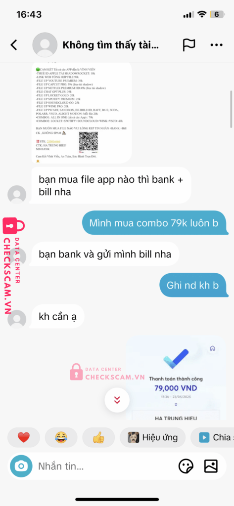 250016666 Ha Trung Hieu MB bị cảnh báo lừa đảo scam