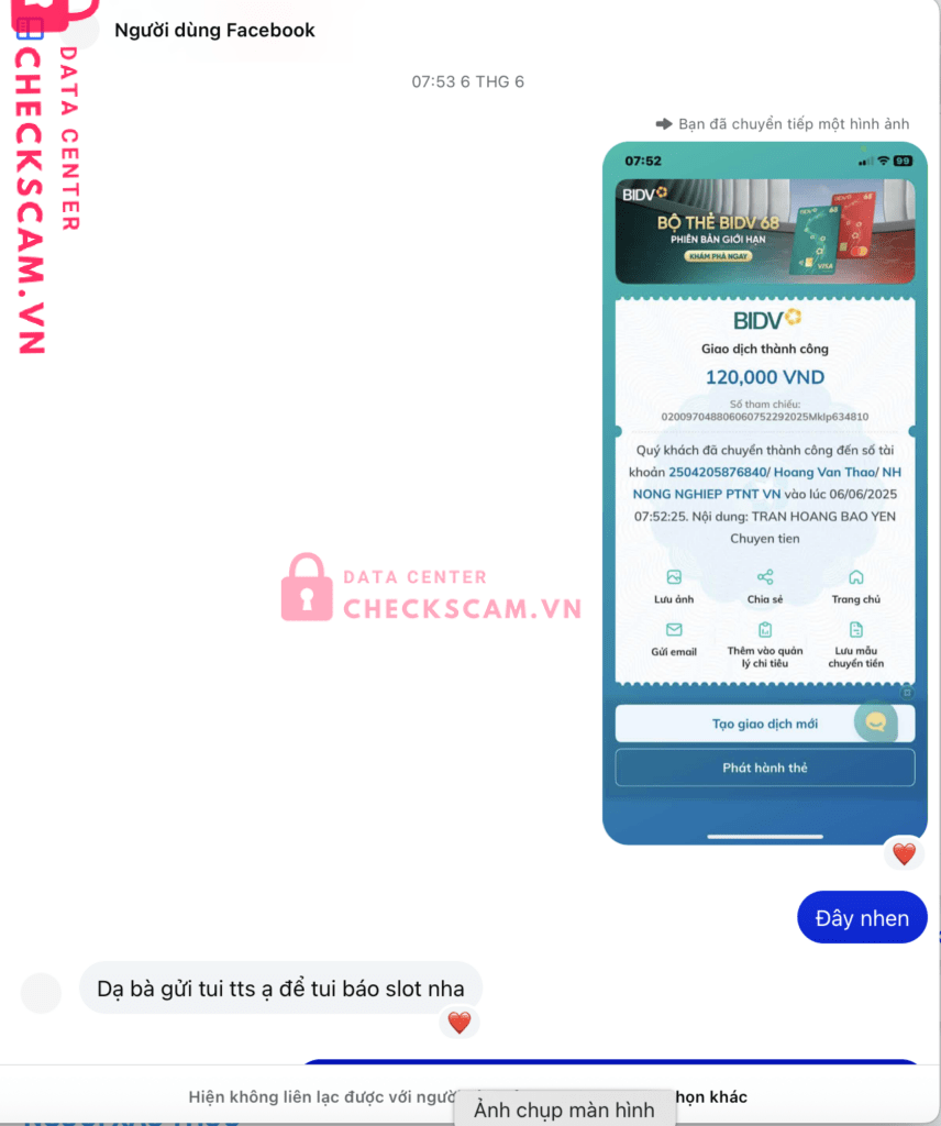2504205876840 HOANG VAN THAO Agribank bị cảnh báo lừa đảo scam