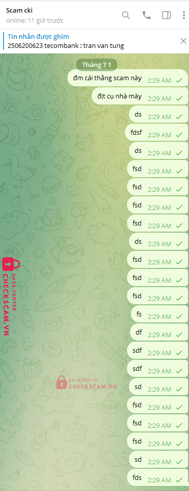 2506200623 TRAN VAN TUNG Techcombank bị cảnh báo lừa đảo scam