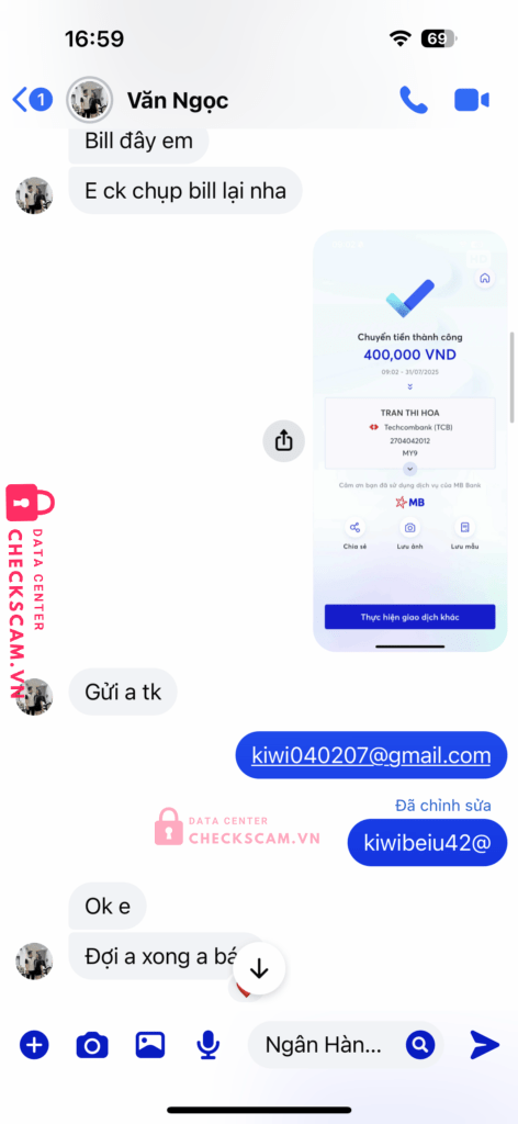 2704042012 TRAN THI HOA Techcombank bị cảnh báo lừa đảo scam