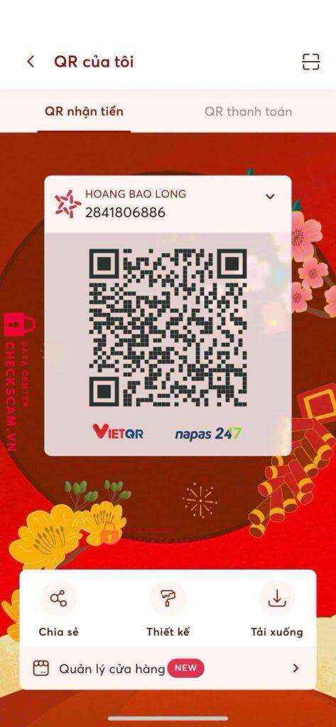 2841806886 HOANG BAO LONG MB bị cảnh báo lừa đảo scam