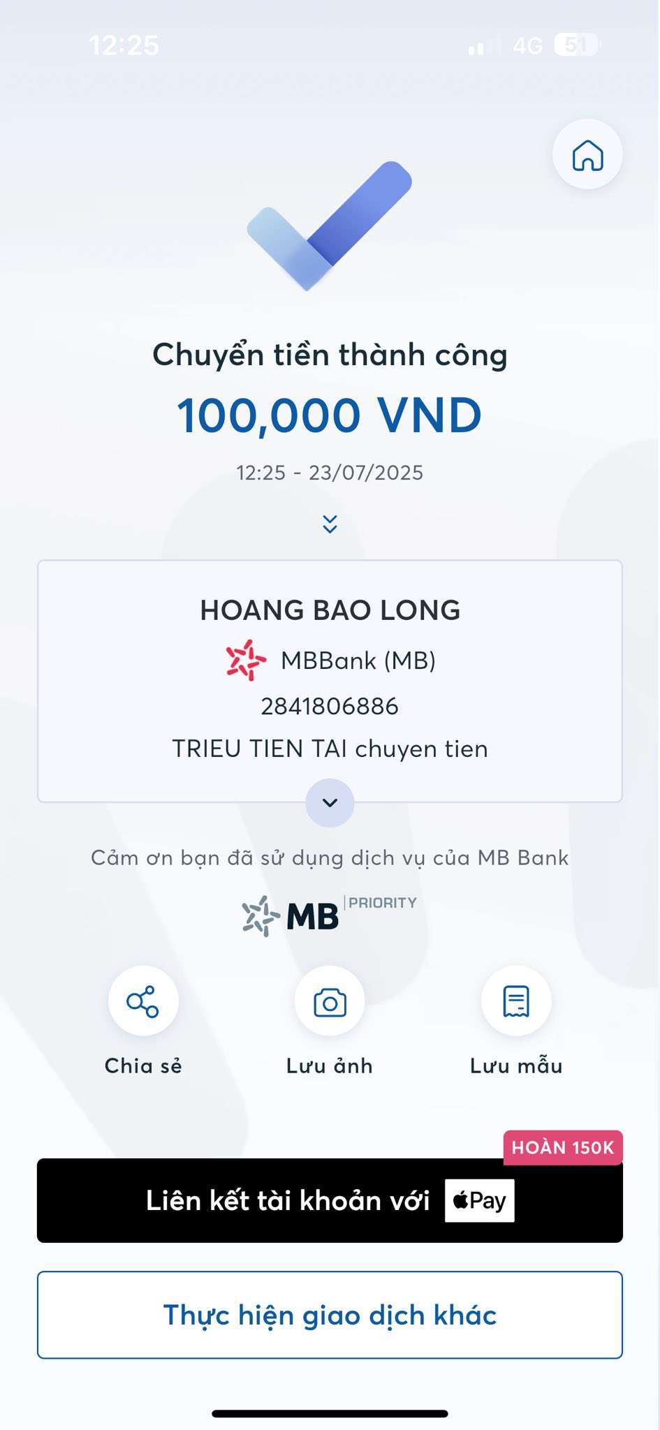 2841806886 HOANG BAO LONG MB bị cảnh báo lừa đảo scam