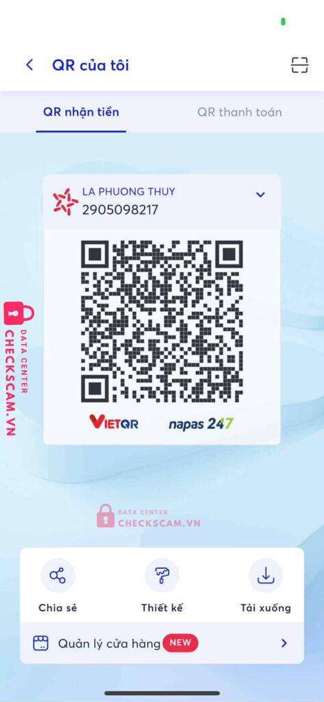 2905098217 LA PHUONG THUY MB Bank bị cảnh báo lừa đảo scam