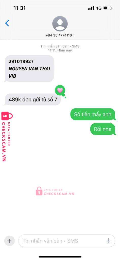 291019927 NGUYEN VAN THAI VIB bị cảnh báo lừa đảo scam