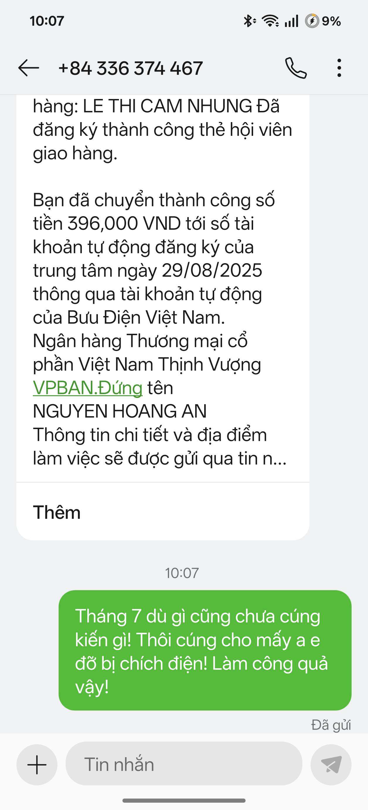 0342974630 Nguyen Hoang An VP BANK bị cảnh báo lừa đảo scam