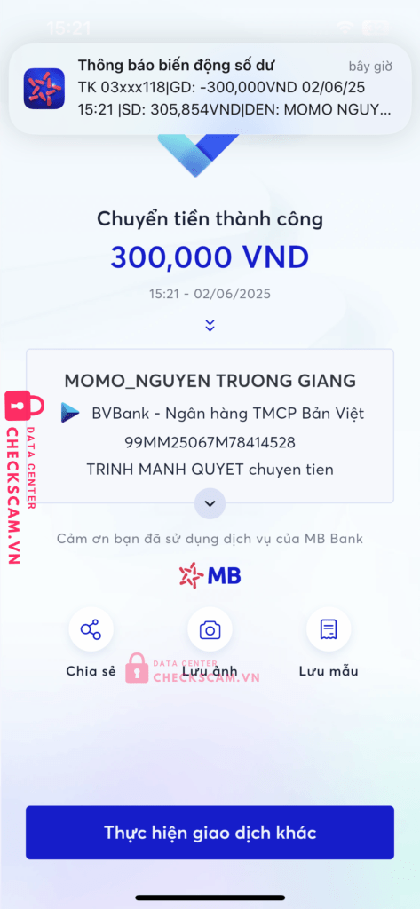 0364242755 Nguyen Truong Giang Momo bị cảnh báo lừa đảo scam