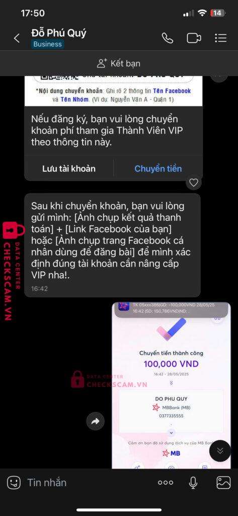 0377335555 Do Phu Quy MB bị cảnh báo lừa đảo scam