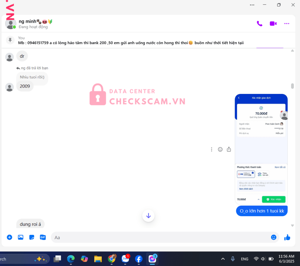 0931283119 Phan Xuan Danh Zalo Pay bị cảnh báo lừa đảo scam