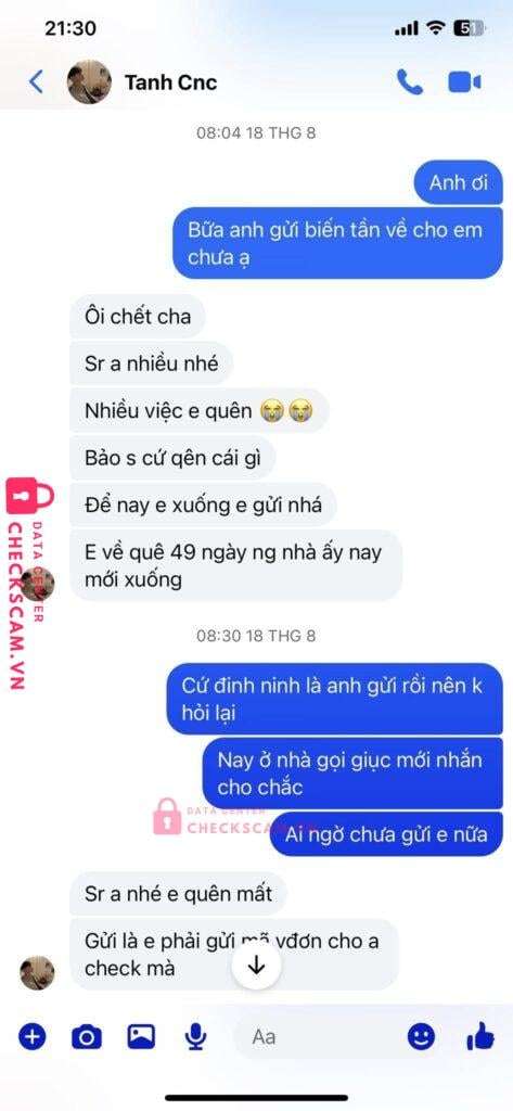 109869996855 Nguyen Tuan Anh Vietinbank bị cảnh báo lừa đảo scam