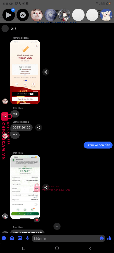 19032618351017 Tran Thi Minh Hieu Techcombank bị cảnh báo lừa đảo scam