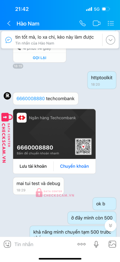6660008880 Quach Dang Minh Tien Techcombank bị cảnh báo lừa đảo scam