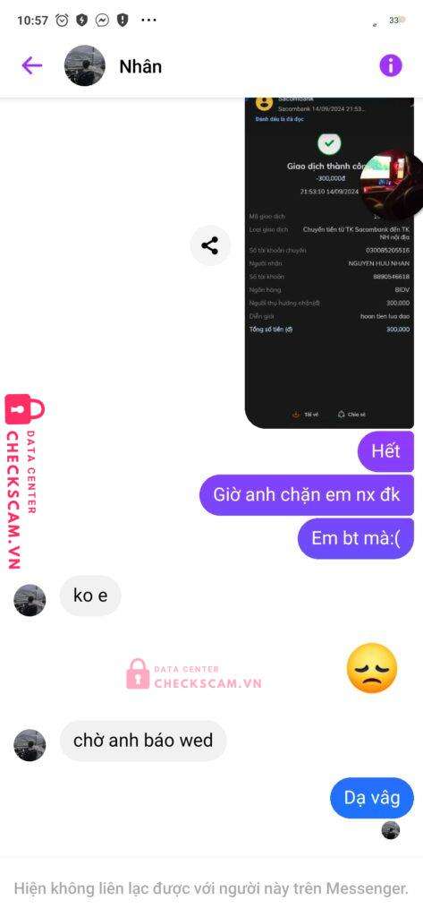 8890546618 Nguyen Huu Nhan BIDV bị cảnh báo lừa đảo scam
