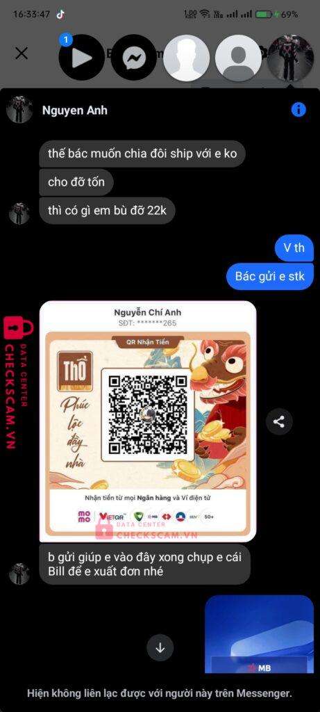 99MM24021M70613403 Nguyen Chi Anh BV BANK bị cảnh báo lừa đảo scam