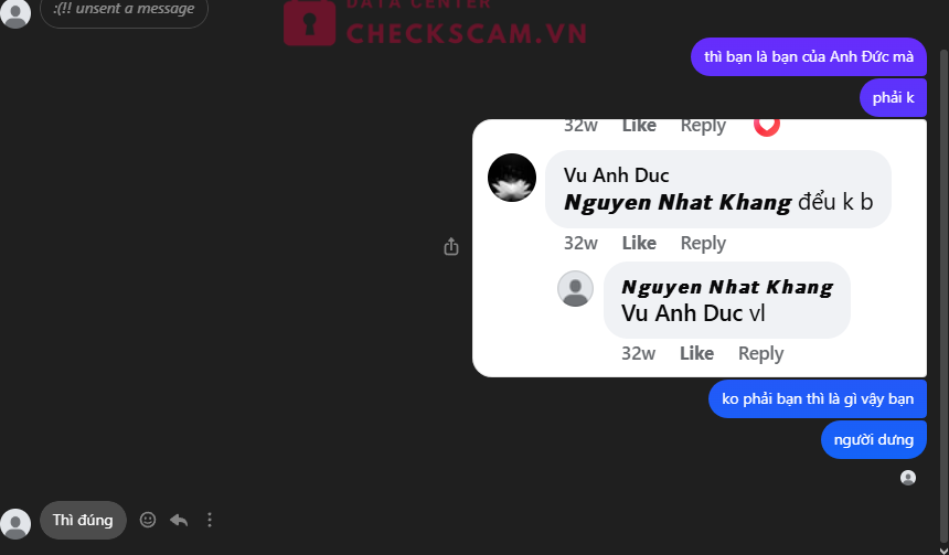 3019012009 VU ANH DUC MB bị cảnh báo lừa đảo scam