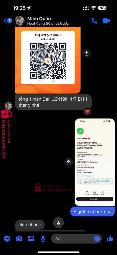 325048535 PHAN TRONG QUAN VIB bị cảnh báo lừa đảo scam