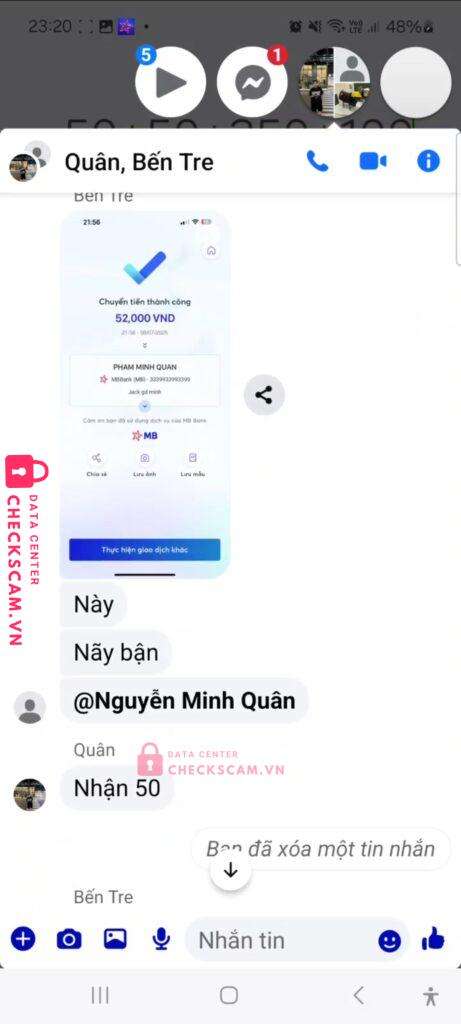 3339933993399 PHAM MINH QUAN MB bị cảnh báo lừa đảo scam