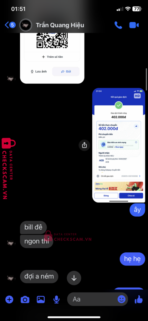 34202087 TRAN QUANG HIEU ACB bị cảnh báo lừa đảo scam
