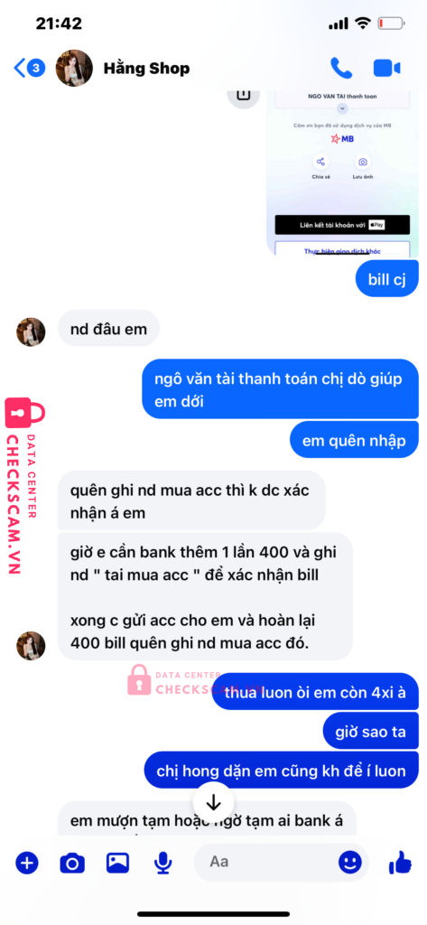 3450006789000 VU THI HANG MB bị cảnh báo lừa đảo scam