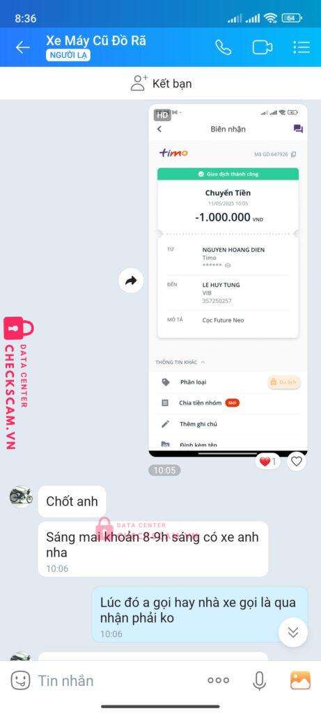 357250257 Le Huy Tung VIB bị cảnh báo lừa đảo scam