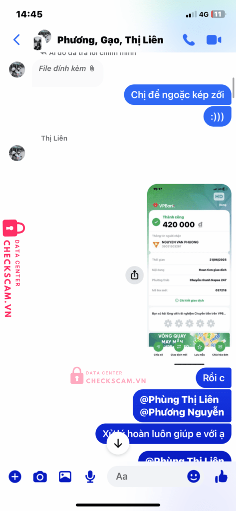 39051503267 NGUYEN VAN PHUONG TP BANK bị cảnh báo lừa đảo scam
