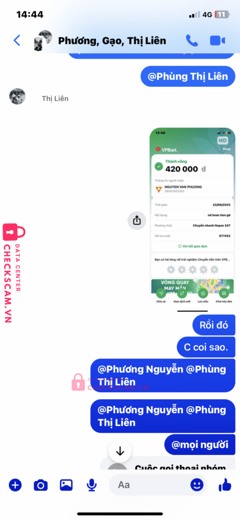 39051503267 NGUYEN VAN PHUONG TP BANK bị cảnh báo lừa đảo scam