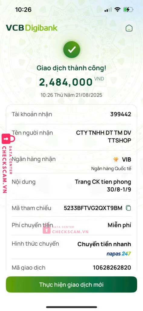 399442 Ttshop VIB bị cảnh báo lừa đảo scam