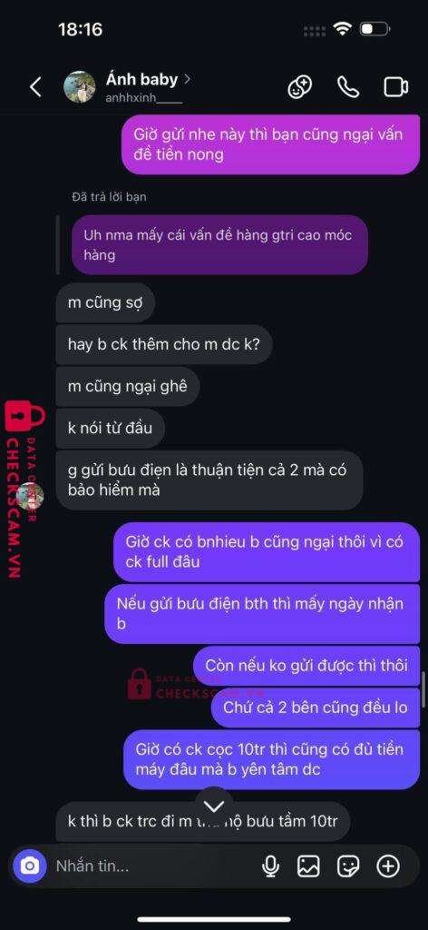 03651388794645 Le Thi Kim Anh MB bị cảnh báo lừa đảo scam