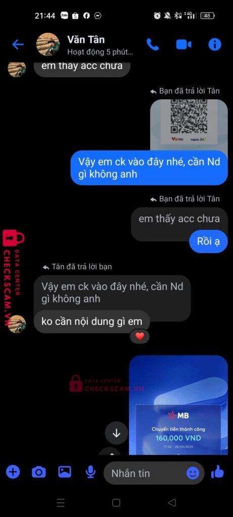 04527821355555 Le Huy Hoang MB bị cảnh báo lừa đảo scam