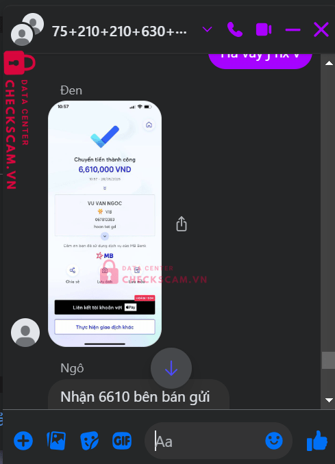 067813383 Vu Van Ngoc VIB bị cảnh báo lừa đảo scam