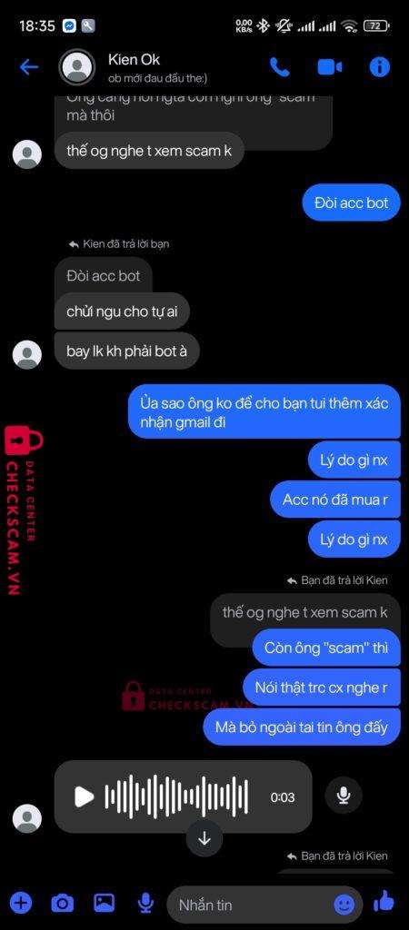 0866006320 Hoang Le Trung Kien MB bị cảnh báo lừa đảo scam