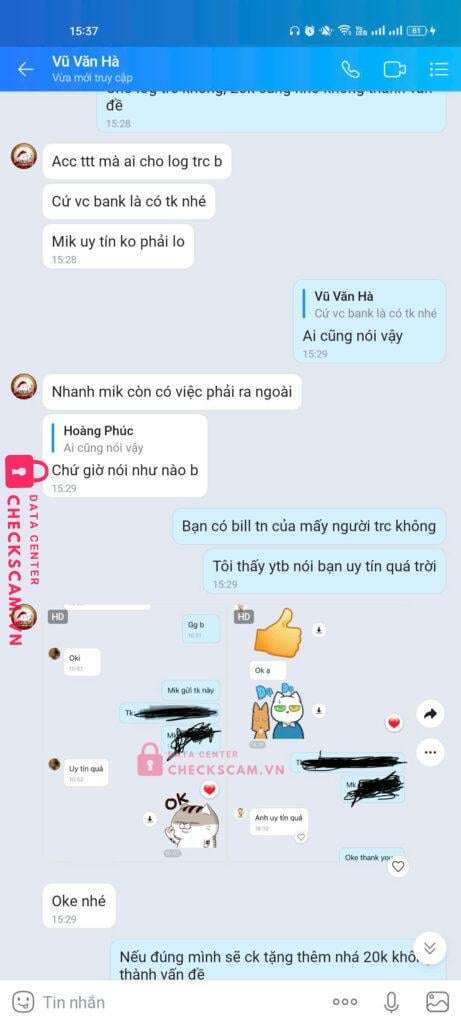 0879500109 Vu Van Ha MB bị cảnh báo lừa đảo scam