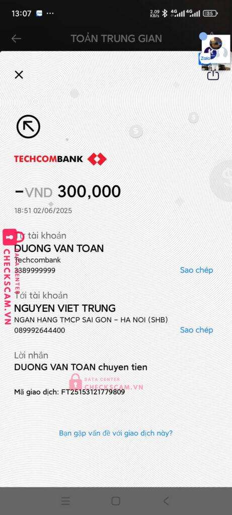 089992644400 Nguyen Viet Trung SHB bị cảnh báo lừa đảo scam