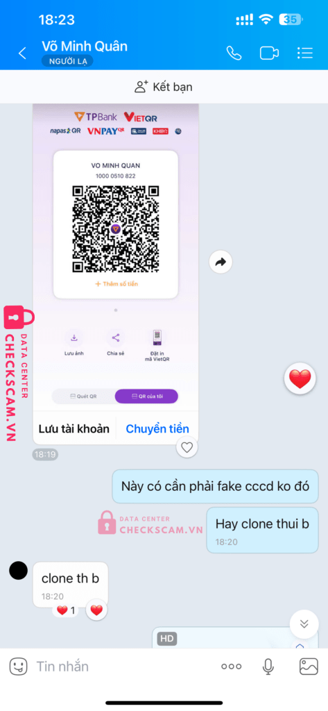 10000510822 Vo Minh Quan TP BANK bị cảnh báo lừa đảo scam
