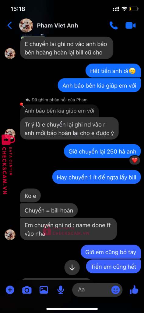 1052442717 Le Van Hoang VCB bị cảnh báo lừa đảo scam