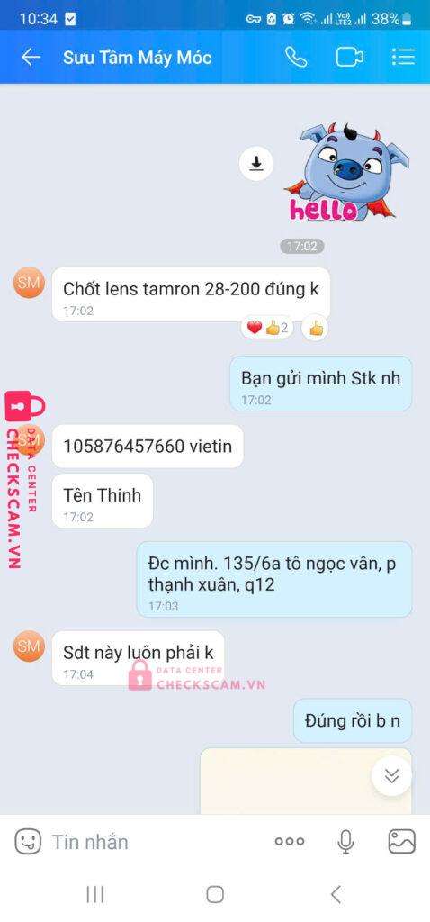 105876457660 Nguyen Huu Thinh Vietinbank bị cảnh báo lừa đảo scam