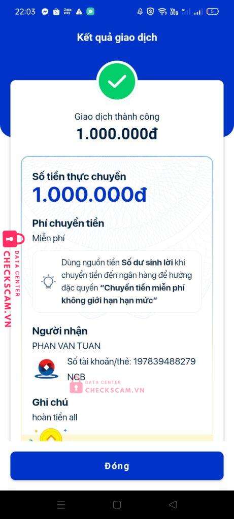 197839488279 Phan Van Tuan NCB bị cảnh báo lừa đảo scam