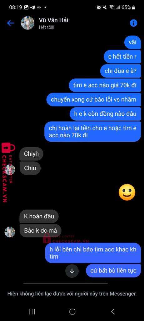 55341081962005 Vu Van Hai Techcombank bị cảnh báo lừa đảo scam