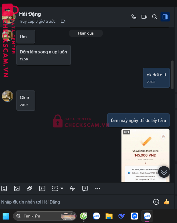 99MM23310M72862678 Nguyen Hai Dang BV BANK bị cảnh báo lừa đảo scam