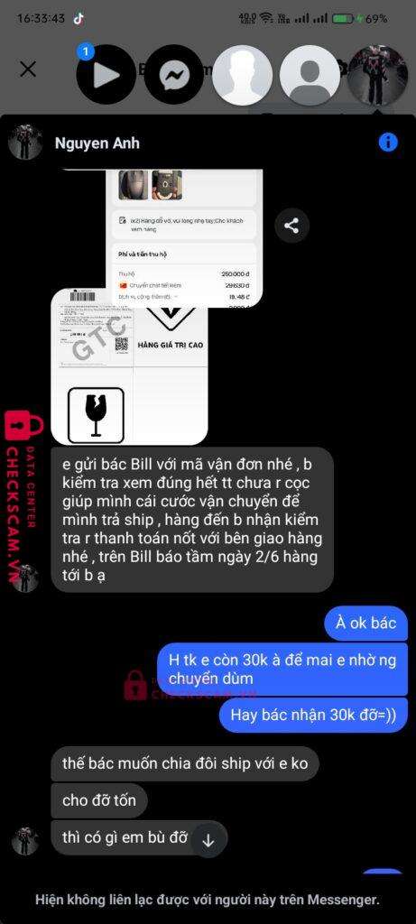 99MM24021M70613403 Nguyen Chi Anh BV BANK bị cảnh báo lừa đảo scam