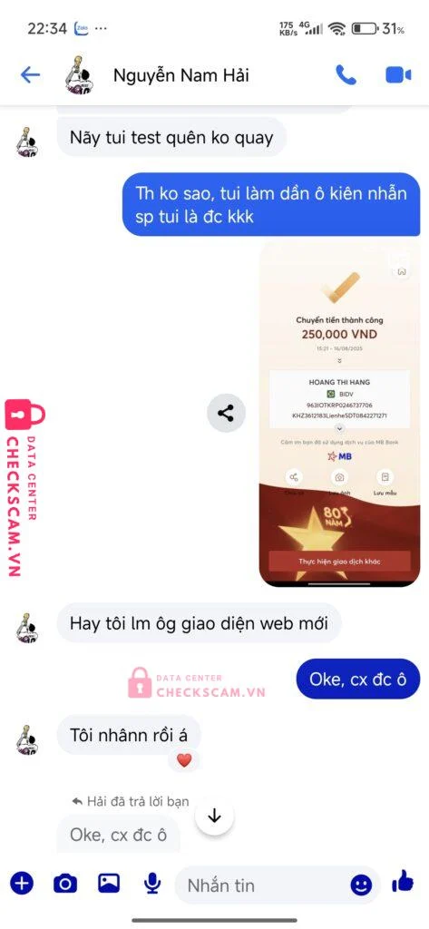 407818 BUI VAN HUAN MB bị cảnh báo lừa đảo scam