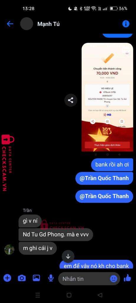 408554357 Vo Hieu Le VP BANK bị cảnh báo lừa đảo scam