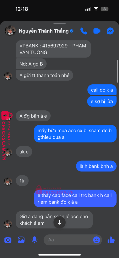 415697929 PHAM VAN TUONG VP BANK bị cảnh báo lừa đảo scam