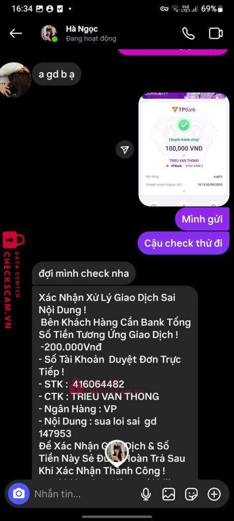 416064482 TRAN VAN THONG VP Bank bị cảnh báo lừa đảo scam