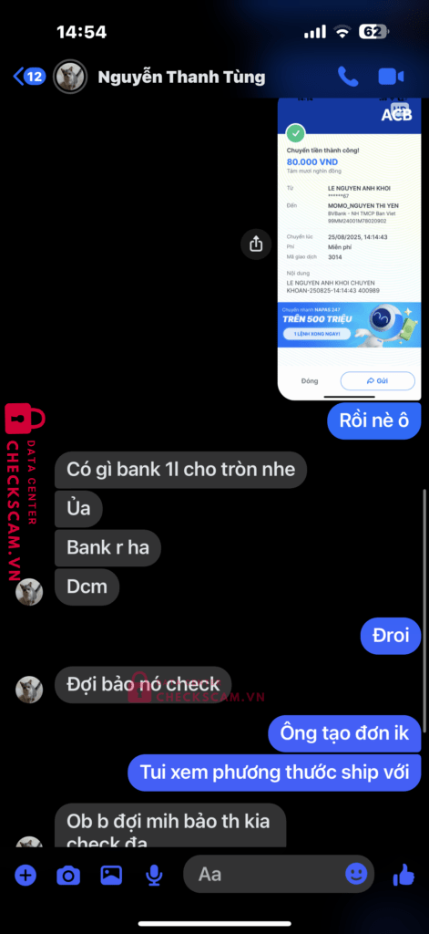 4227012008 Tran Quang Kien MB bị cảnh báo lừa đảo scam