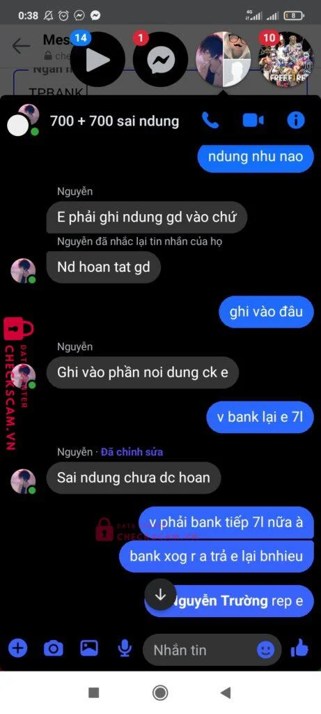 42714818888 NGUYEN VAN TRUONG TP BANK bị cảnh báo lừa đảo scam