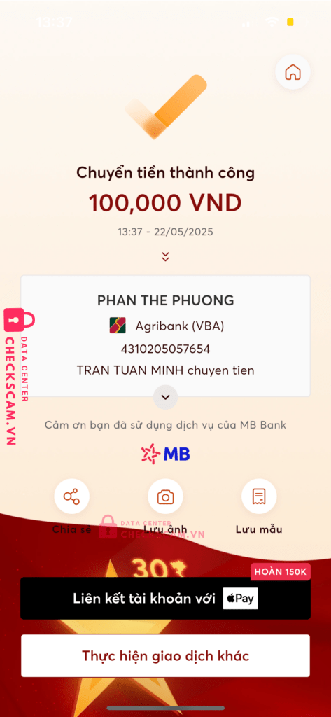 4310205057654 Phan The Phuong Agribank bị cảnh báo lừa đảo scam